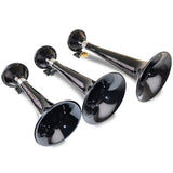 Kleinn Black Triple Horn/ 15In/13In/11In - High Impact ABS Trumpet/ Zinc Alloy Base - 230