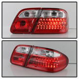 xTune Mercedes Benz W210 E-Class 96-02 LED Tail Lights Red Clear ALT-CL-MBW210-LED-RC - 5020642
