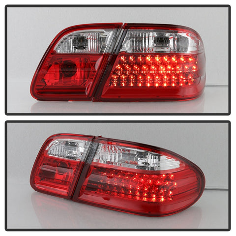 xTune Mercedes Benz W210 E-Class 96-02 LED Tail Lights Red Clear ALT-CL-MBW210-LED-RC - 5020642