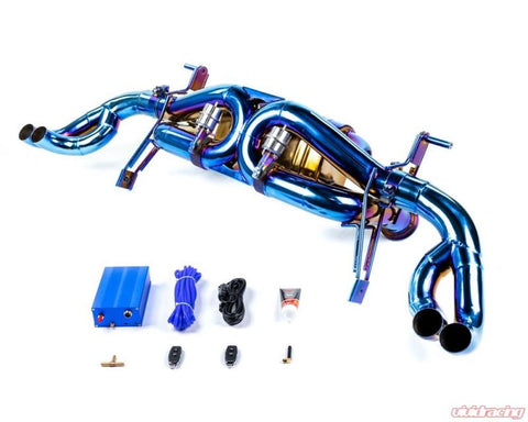 VR Performance Audi R8 2020+ Blue Titanium Exhaust System - VR-R820-170T
