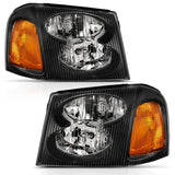 ANZO 2002-2009 GMC Envoy Crystal Headlight  Black Amber - 111429