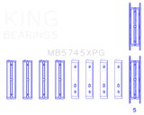 King Subaru FA20 FB20 - Size .25 Oversized Performance Tri-Metal Main Bearing Set - MB5745XPG0.25