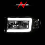 ANZO 94-02 Dodge RAM Crystal Headlight - w/ Light Bar Chrome Housing - 111555