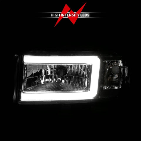ANZO 94-02 Dodge RAM Crystal Headlight - w/ Light Bar Chrome Housing - 111555