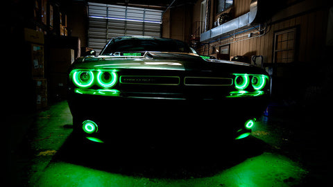 Oracle 15-21 Dodge Challenger Waterproof LED Fog Light Halo Kit - ColorSHIFT - 1236-333