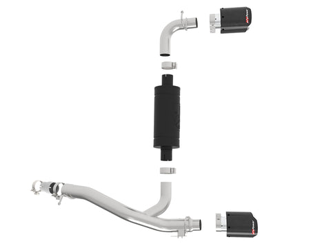 aFe Takeda 3in 304 SS Axle-Back Exhaust System w/ Carbon Fiber Tips 16-18 Ford Focus RS I4-2.3L (t) - 49-33104-C