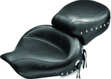 Mustang 91-05 Harley Dyna Wide Touring 1PC Seat w/Studs - Black - 75405