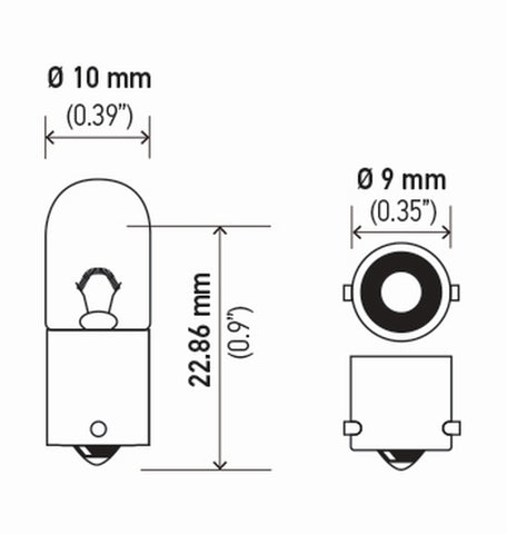 Hella Bulb 3893 12V 4W Ba9S T275 (2) - 3893TB