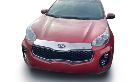 AVS 17-19 Kia Sportage Aeroskin Low Profile Hood Shield - Chrome - 620086