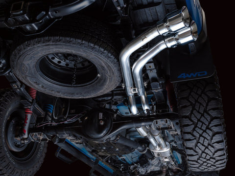AWE Tuning 16-22 Toyota Tacoma 0FG Cat-Back Exhaust w/ BashGuard - Dual Chrome Silver Tips - 3015-32826