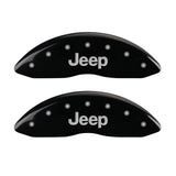 MGP Front set 2 Caliper Covers Engraved Front JEEP Black finish silver ch - 42011FJEPBK