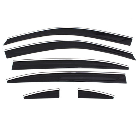 AVS 07-11 Honda CR-V Ventvisor Low Profile Deflectors 6pc - Smoke w/Chrome Trim - 796002