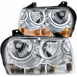 ANZO 2005-2010 Chrysler 300 Crystal Headlights w/ Halo Chrome (CCFL) - 121137