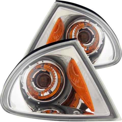 ANZO Corner Lights 1999-2001 BMW 3 Series E46 Euro Corner Lights Chrome w/ Amber Reflector - 521027