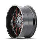 Mayhem 8107 Cogent 17x9 / 5x127 BP / -12mm Offset / 87.1mm Hub Black w/ Prism Red Wheel - 8107-7952BTR