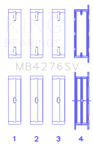 King Land Rover 2.7L TDV6 Sputter Replacement Crankshaft Main Bearings - MB4276SV