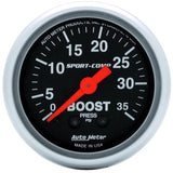 Autometer Sport-Comp 52mm 35 PSI Mechanical Boost Gauge - 3304