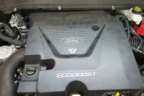 J&L 17-19 Ford Fusion Sport 2.7L Passenger Side Oil Separator 3.0 - Clear Anodized - 3034P-C