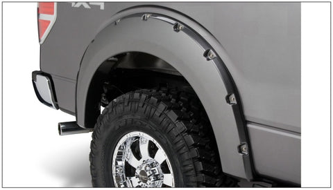 Bushwacker 09-14 Ford F-150 Styleside Pocket Style Flares 2pc 67.0/78.8/97.4in Bed - Black - 20080-02