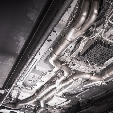 Stainless Works 2020 Ford GT500 Legend Catback X-Pipe Exhaust Factory Connect - Black Tips - GT500CBXFCLB