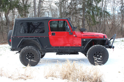 Fishbone Offroad 97-06 Jeep Wrangler Steel Tube Fender Front/Rear - Blk Txtred Powdercoat (Set Of 4) - FB23029