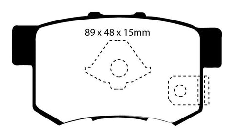 EBC 10-12 Acura RDX 2.3 Turbo Yellowstuff Rear Brake Pads - DP41193/2R