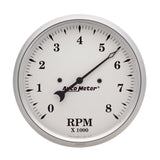 Autometer 5 inch 8000rpm In-Dash Old Tyme Tachometer - White - 1699