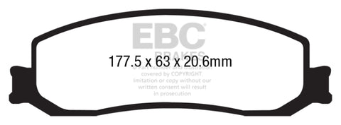 EBC 12 Ford F250 (inc Super Duty) 6.2 (2WD) Yellowstuff Front Brake Pads - DP43000R