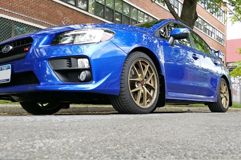Rally Armor 15-21 Subaru WRX/STI Black UR Mud Flap w/Blue Logo - MF32-UR-BLK/BL
