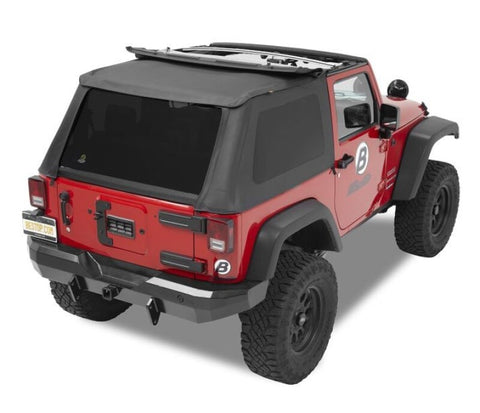Bestop 07-18 Jeep Wrangler JK 2-Door A-Top Trektop (Blk Diamond Tinted Windows No Door Skins) - 52822-35