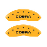 MGP 4 Caliper Covers Engraved Front & Rear Cobra Yellow Finish Black Char 2003 Ford Mustang - 10017SCOBYL