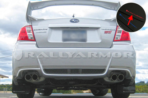 Rally Armor 11-14 Subaru WRX/STI (Sedan Only) Black UR Mud Flap w/Red Logo - MF19-UR-BLK/RD