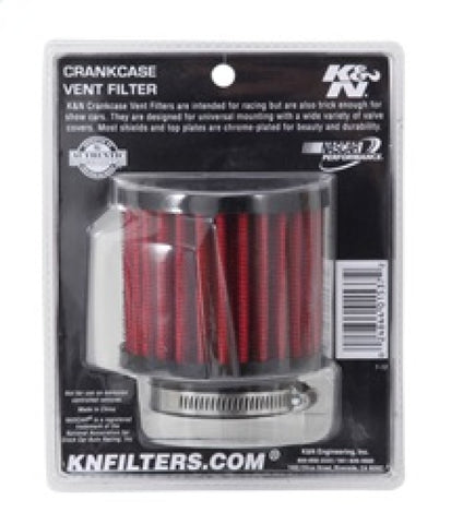 K&N 1.75 inch Vent 3 inch D 2.5 inch H Air Filter - Rubber Top - 62-1470