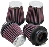 K&N Universal Oval Chrome Filter 1 9/16 in. Flange 3 in. Base 2 inch Top 3 in. Height (4 Per Box) - RC-2314
