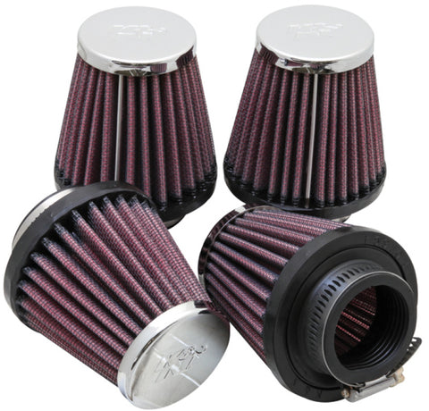 K&N Universal Oval Chrome Filter 1 9/16 in. Flange 3 in. Base 2 inch Top 3 in. Height (4 Per Box) - RC-2314