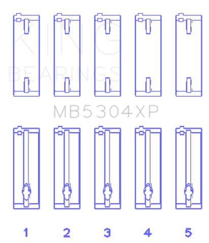 King Engine Bearings Mazda B6/B6-T/ZM/B3/B5 Main Bearing Set - Size STD - MB5304XP