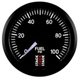 Autometer Stack 52mm 0-100 PSI 1/8in NPTF Male Pro Stepper Motor Fuel Pressure Gauge - Black - ST3306