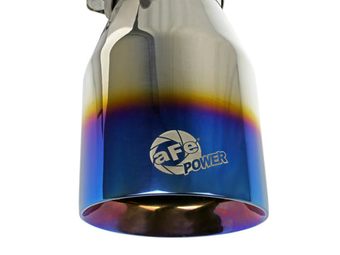 aFe Mach Force XP 304 Stainless Steel Clamp-On Exhaust Tip 2.5in Inlet / 4in Outlet - Blue Flame - 49T25404-L071