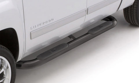 Lund 94-02 Dodge Ram 2500 Quad Cab 4in. Oval Curved Steel Nerf Bars - Black - 23474754