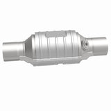 MagnaFlow Univ Conv 2in In/Out Ctr/Ctr Round 9in Body L x 5.125in W x 13in Overall L Single O2 Port - 51234