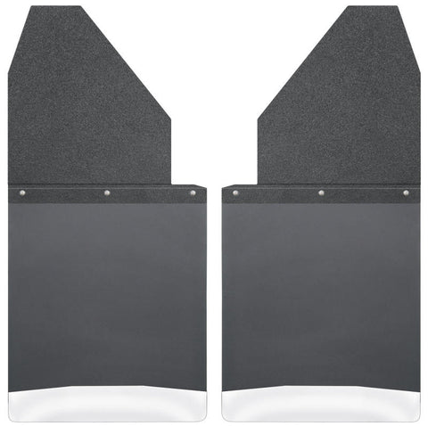 Husky Liners Universal 14in W Black Top Stainless Steel Weight Kick Back Mud Flaps - 17111