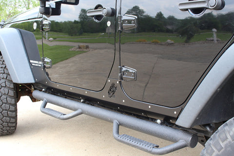 Fishbone Offroad 07-18 Jeep Wrangler JK 4 Door Rocker Guards Scale Armor - FB23053