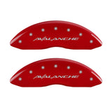 MGP 4 Caliper Covers Engraved Front & Rear Avalanche Red finish silver ch - 14004SAVLRD