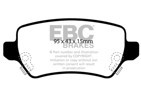 EBC 08-09 Saturn Astra 1.8 Yellowstuff Rear Brake Pads - DP41447R