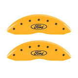 MGP 2 Caliper Covers Engraved Front Oval Logo/Ford Yellow Finish Blk Char 1998 Ford E-150 - 10234FFRDYL