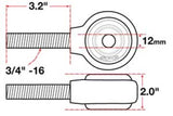 SPC Performance xAxis Sealed Flex Joint LH 3/4in-16x12mm BH x 2in W - 15733