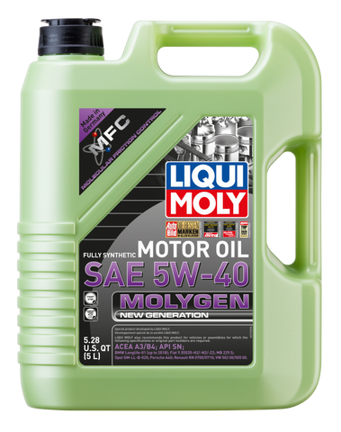 LIQUI MOLY 5L Molygen New Generation Motor Oil SAE 5W40 - 20232