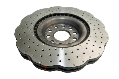 DBA 12-13 Volkswagen Golf R 3.6L Front 4000 Series Drilled Wavy Rotor - 42808WXD