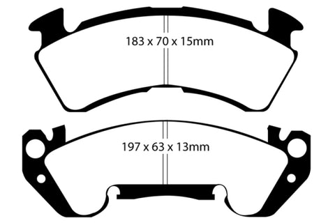 EBC 92-96 Chevrolet Caprice 4.3 Police Ultimax2 Front Brake Pads - UD614