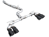 AWE Tuning MK8 Volkswagen Golf R 3in Track Edition Quad Exhaust - Diamond Black Tips - 3020-43658